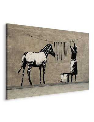 Quadro Banksy  Washing Zebra on Concrete (1 Part) Wide