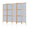 Paravento giapponese Fiori blu stile vintage 5 ante