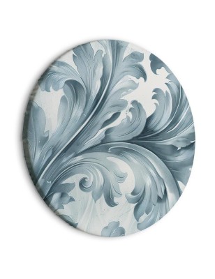 Quadro rotondo - Stone Baroque Ornaments in Light Shades of Gray-Blue