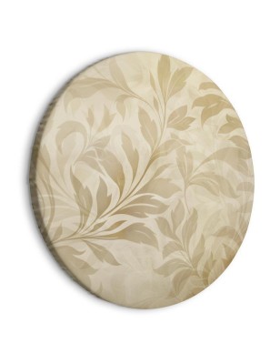 Quadro rotondo - Botanical Motif with Leaves and Vines in Sand Colors