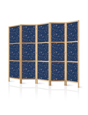 Paravento giapponese - Cosmic Inspirations - Pattern with Stars and Constellations on a Dark Background