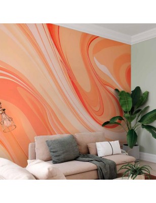 Carta da parati - Peach Abstraction - Abstraction with Smoothly Transitioning Colors in Orange Tones