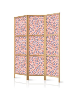 Paravento giapponese - Giraffe Pattern - Colorful Animal Pattern in Blue-Pink Spots