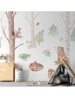 Carta da parati - Subtle Illustration With Forest Animals