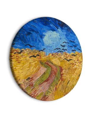 Quadro rotondo - Wheat Field With Crows, Vincent Van Gogh - Summer Countryside Landscape