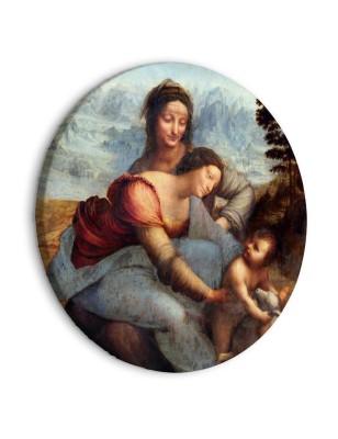 Quadro rotondo - The Virgin and Child with Saint Anne (Leonardo da Vinci)