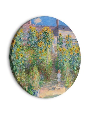 Quadro rotondo Il giardino di Monet a Vétheuil Claude Monet riproduzione