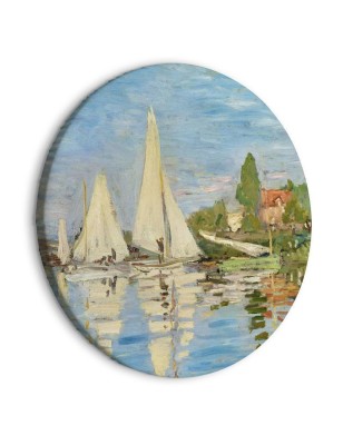 Quadro rotondo Regate ad Argenteuil Claude Monet Riproduzione