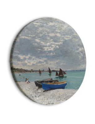 Quadro rotondo Spiaggia Sainte-Adresse Claude Monet riproduzione