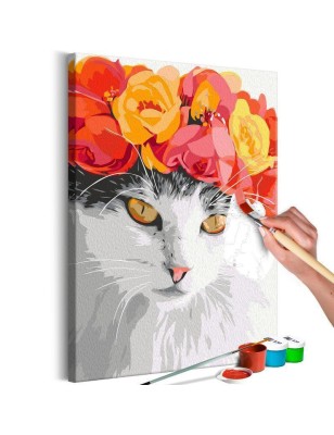 Quadro fai da te - Flowery Cat