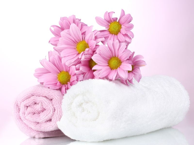Asciugamani Bianco – Rosa